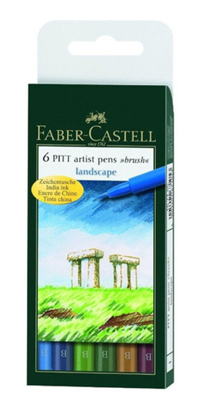Marcadores Faber Castell Pitt Artist Pen Brush Paisaje X 6 0