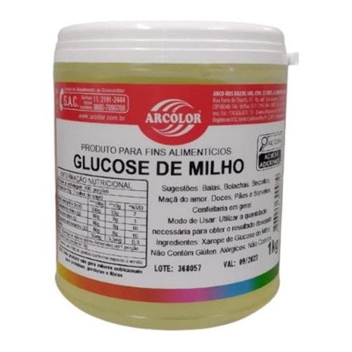 Kit C/3 Xarope De Glucose De Milho Arcolor 1kg Doces Pães. 1