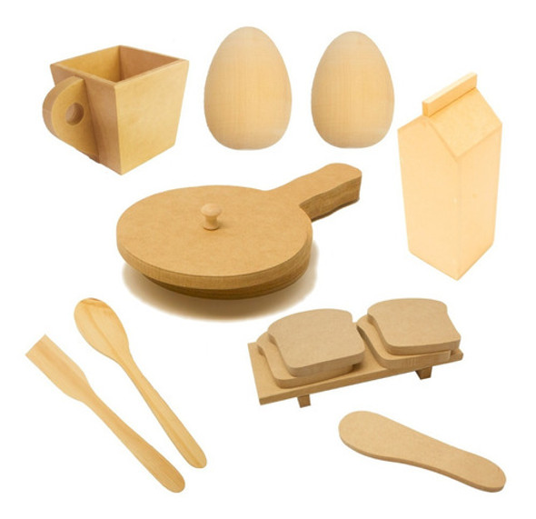 Set Desayuno Juguetes Madera Accesorios Comidita Jugar Mdf 0 Set Desayuno Juguetes Madera Accesorios Comidita Jugar Mdf 0