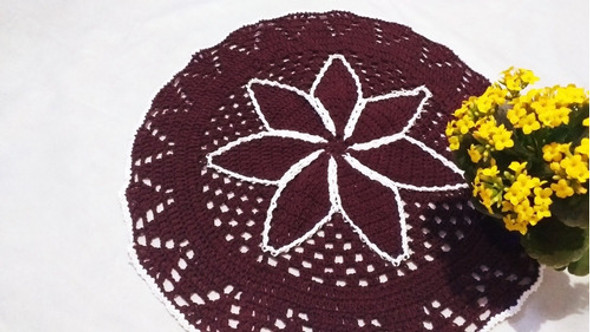 Toalha De Crochê Bordada 1