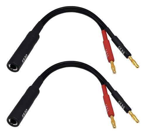 (020) 1/4 Pulgadas Ts A Doble Banana Enchufe Adaptador De Al 0