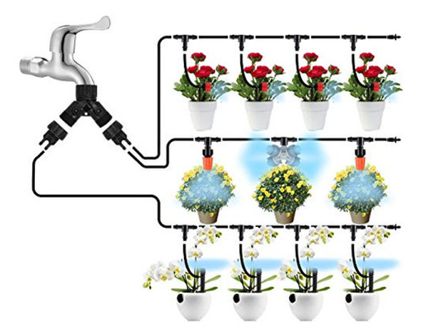 Flantor Garden Irrigation Kit, 131ft 1/4  Kit De Riego Por G 1
