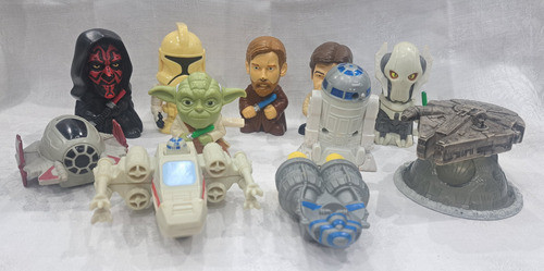 Lote 11 Muñecos Naves Star Wars Burger King 2005 B35 0