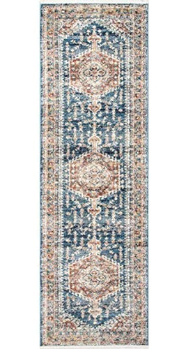 Nuloom Derya Alfombra De Pasillo Persa Vintage, 2 X 8, Azul 0