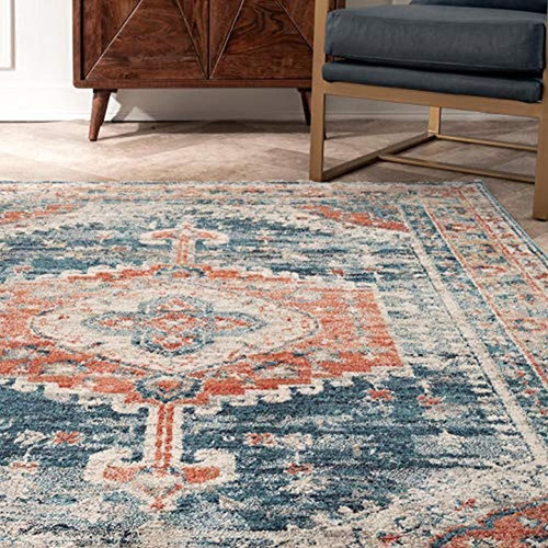 Nuloom Derya Alfombra De Pasillo Persa Vintage, 2 X 8, Azul 1