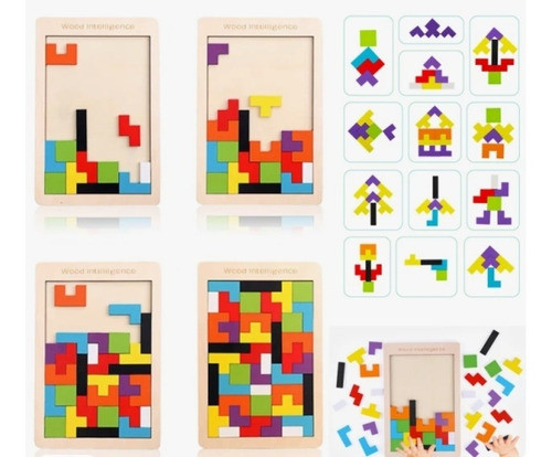 Rompecabezas Puzzle Tetris De Madera 27 X 18 Cm 1