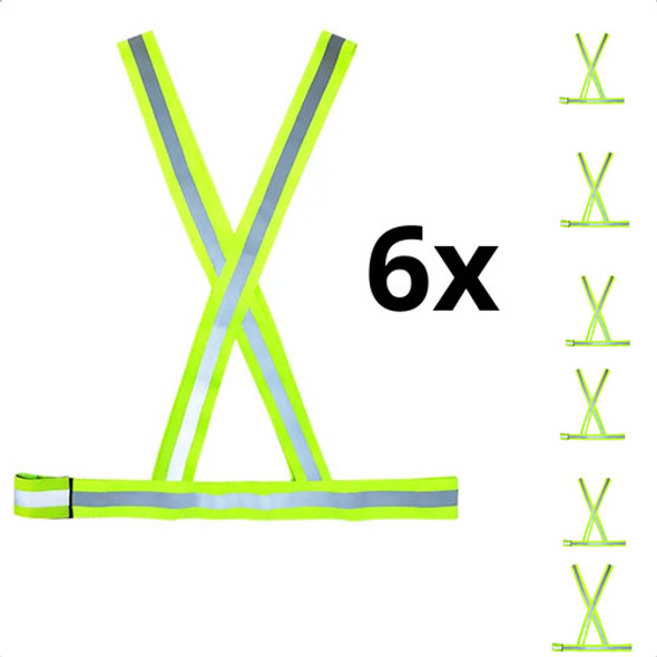 Kit 6 Colete Refletivo De Sinalização Tipo X 1