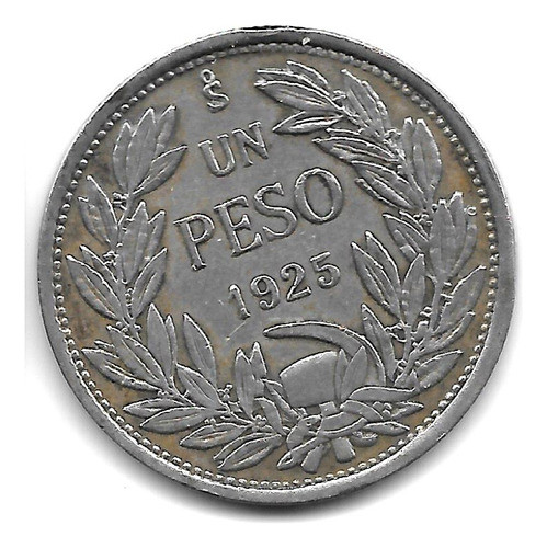 Chile Moneda De 1 Peso De Plata Año 1925 Km 152.6 - M.b. 0