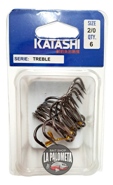 Anzuelos Pesca Triples Pateja Katashi Nro 2/0 Blister X 6un 1