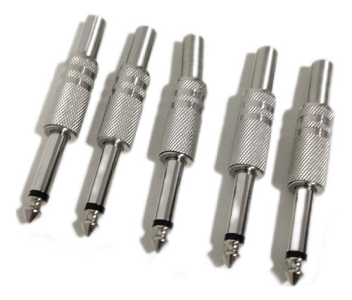 Kit 100 Plug P10 Mono Metalico Guitarra Violão Baixo 1