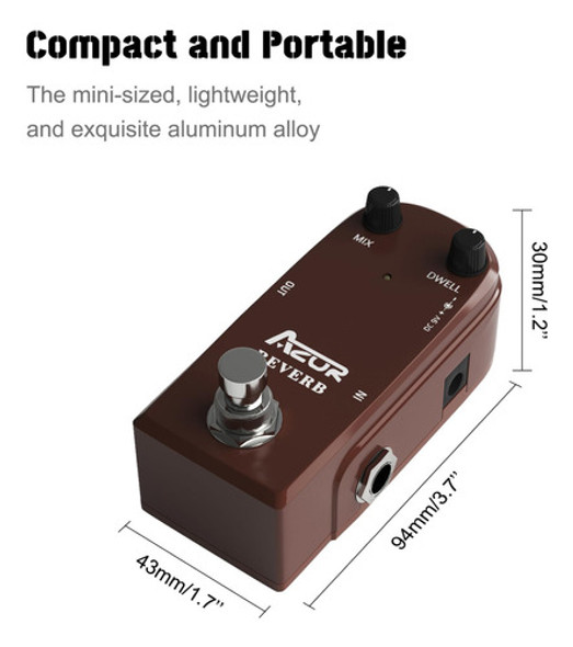 Azor Reverb Pedal De Guitarra Digital Con Efecto De Aluminio 1 Azor Reverb Pedal De Guitarra Digital Con Efecto De Aluminio 1