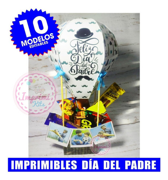 Kit Globo Aerostático Imprimible Día Del Padre Editable #1 1