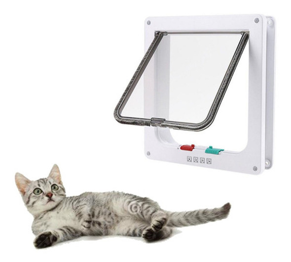 Abs Blanco 4-way Magnética Con Llave Gato Gatito Perro Puert 0