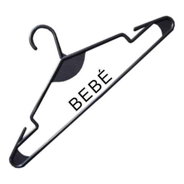 Perchas Reforzadas De Plástico Negro Bebe  - Pack X 20 0