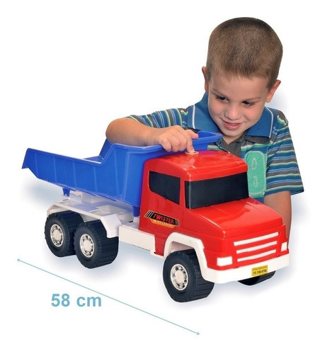Caminhão Brinquedo C/ Caçamba Grande 58 Cm Com Som 1