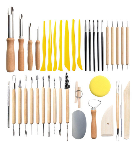 40 Peças De Cerâmica Ferramentas De Escultura Em Para 1