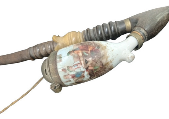 Pipa Alemana Tirolesa, De Porcelana Y Asta , Siglos 18 / 19 1
