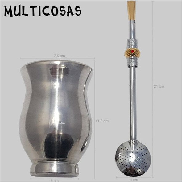 Kit Mate Madera Forrado En Aluminio + Bombilla Taumer Brasil 1