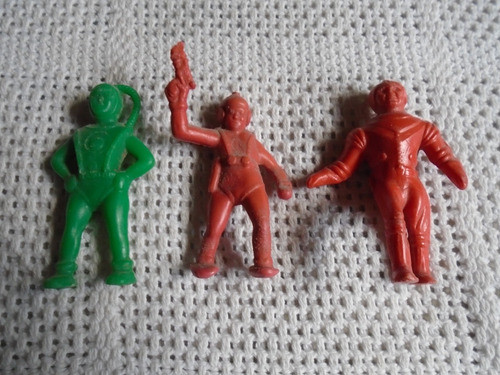 Lote De 3 Figuras Plásticas Antiguas . Seres Espaciales 0