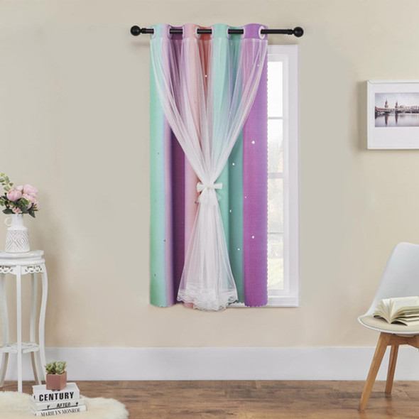 Cortinas Para Niñas, 84cm X 107cm, Diseño Unicornio Morado R 0