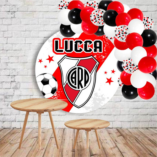 Banner Cumpleaños Candy Bar Circular Futbol Boca River 1 M 1