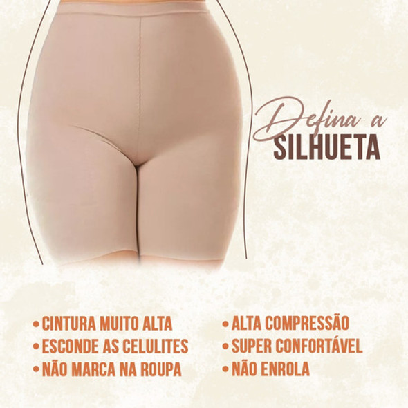 Bermuda Up Line Plus Size Suplex Cós Alto Modelador 1