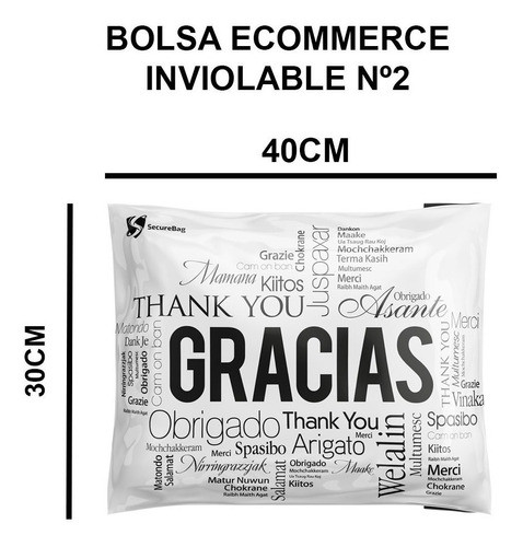 100 Bolsas Sobres Ecommerce 30x40 Nº 2 - Gracias Securebag 1
