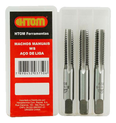 Macho Manual 10x1,5 Jogo Aço Liga Promoção 0