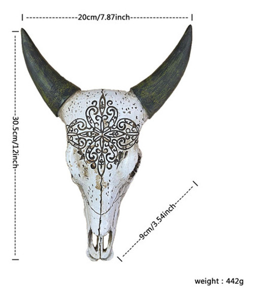 Cabeça De Touro Escultura Figura Animal Arte Da Parede 1