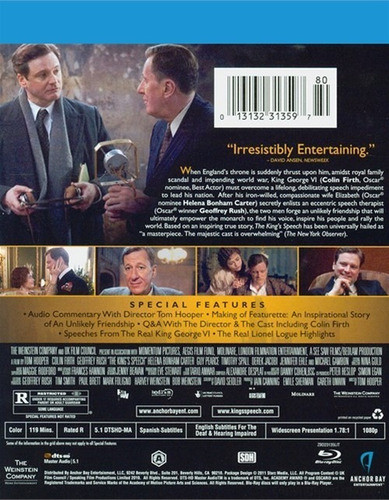 Blu-ray The King´s Speech / El Discurso Del Rey 1
