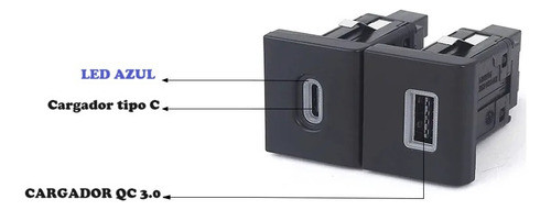 Modulo Puerto Carga Usb - Tipo C Volkswagen Amarok 1
