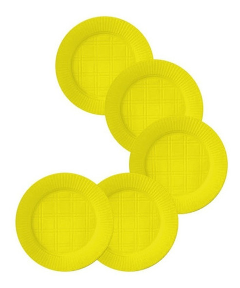 Plato Descartable Chico Amarillo X 50u 17cm 0 Plato Descartable Chico Amarillo X 50u 17cm 0