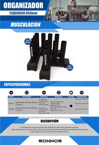 Organizador Esquinero Olimpico Para 5 Barras Diametro 50 1