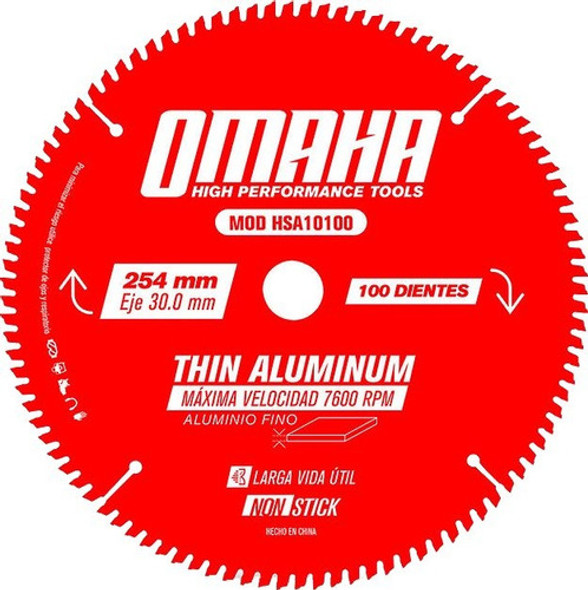 Hoja Disco De Sierra Para Aluminio 254mm 100 Dientes 10 PuLG 0