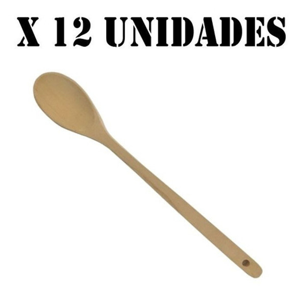Cuchara X12 Remo De Madera 50 Cm Para Cocina Olla Sarten 0
