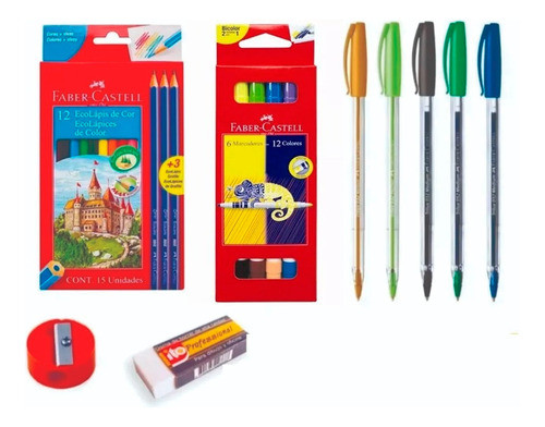 Kit Escolar Lapices + Marcadores Faber Castell 28 Piezas 0