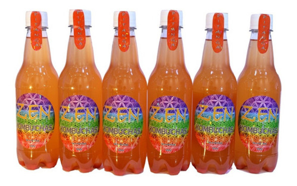 Zen Kombuchas Kit 6 Garrafas Pet De 450ml Sabor Pitanga 0