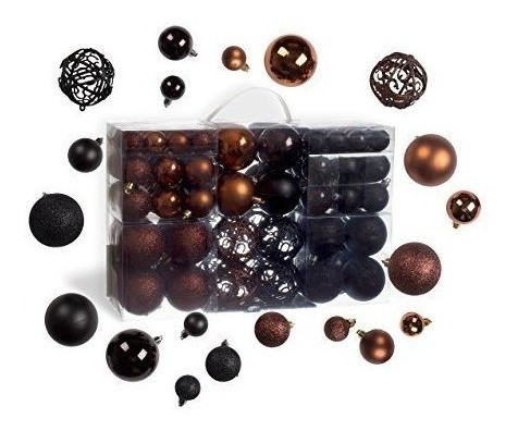 Bolas Para Arbol De Navidad X 100u. Surtido Negro/bronce 1