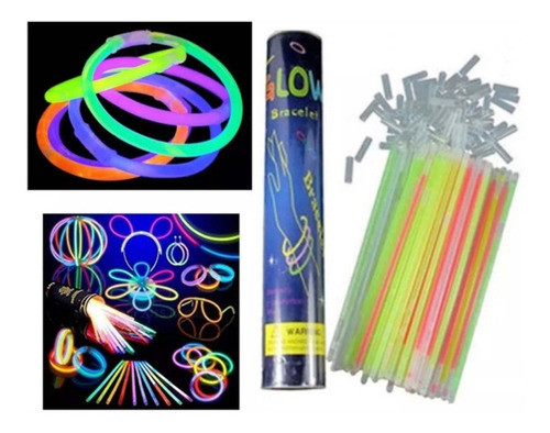 200 X Pulseras Quimicas Luminosas Cotillon 4 Tubos X50 0