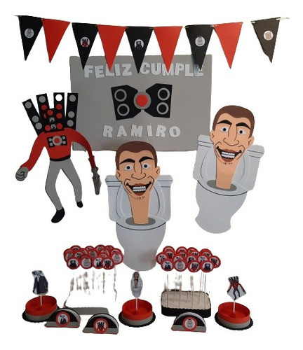 Cotillón Cumple Skibidi Toilet Para 30 Niños 0