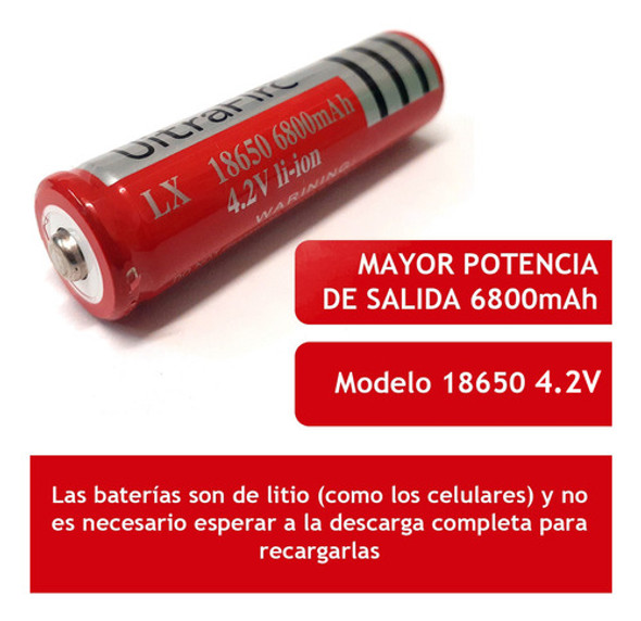 Pack X10 Batería Recargable 18650 6800mah 4.2v Uitrafirc 1