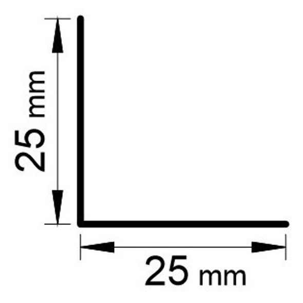 Perfil De Aluminio Angulo 25x25 X 2.5mm Natural X 2 Metros 1