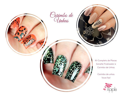Kit Placas Carimbo Para Decoração De Unhas Margaridas E Xg. 1