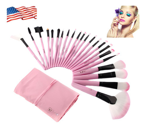 Vander 22pcs/set Rosa Suave Belleza Maquillaje Cepillos Cosm 0