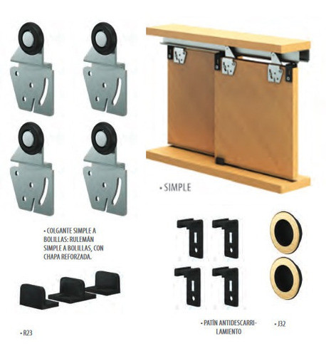 Kit Sistema Corredizo Colgante Simple 1