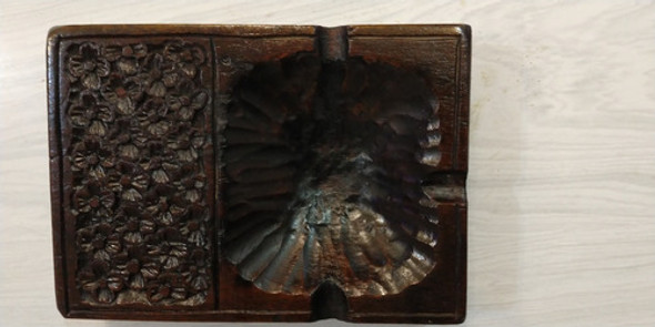 Cenicero Madera Tallado, Excelente Estado, 0