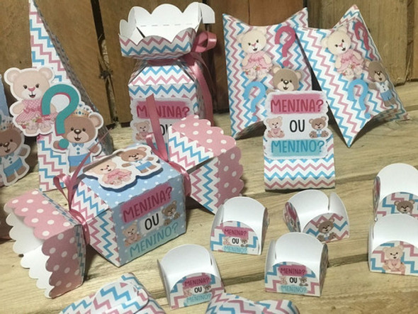 Kit Festa Completa Chá Revelação Ursinho 1 Kit Festa Completa Chá Revelação Ursinho 1