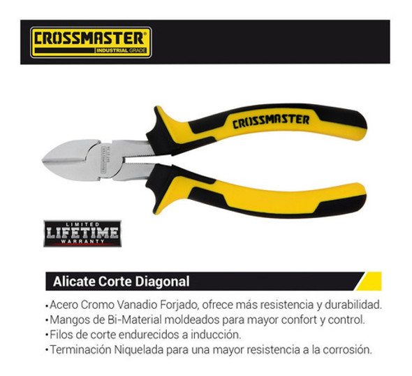 Alicate Corte Diagonal Cromo Vanadio 190 Mm Crossmaster 1