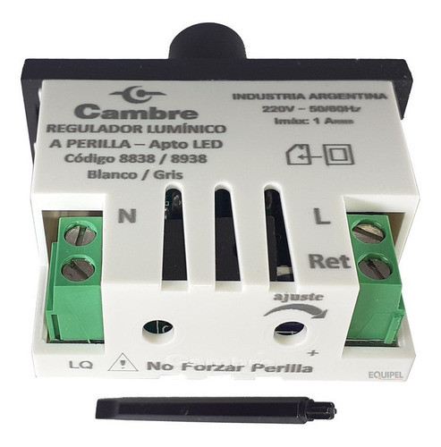 Módulo Regulador De Luz Gris C/ Perilla Apto Led Cambre 8938 1