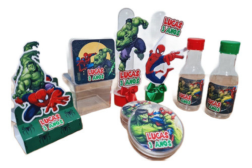 Kit Festa Hulk E Homem Aranha 50 Peças / Lembrancinhas 0